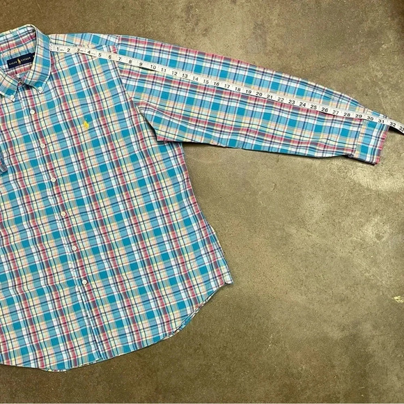 Vintage Polo Ralph Lauren Mens XL Button Down Plaid Shirt - Picture 7 of 10